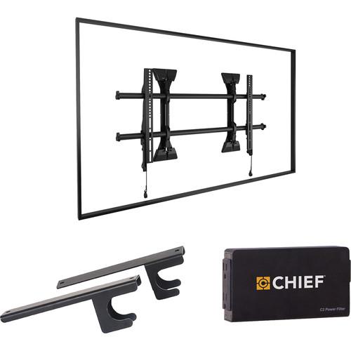 Chief Fusion Wall Fixed TV Mount with CAT5 Surge CPU Adapter & Power Filter Kit