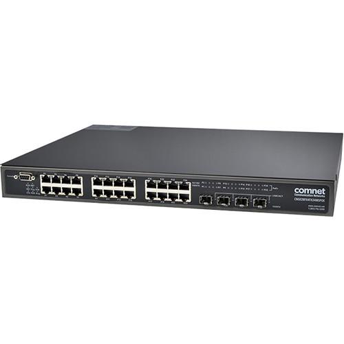 COMNET 24-Port Ethernet Managed Switch with 4 SFP Ports and PoE