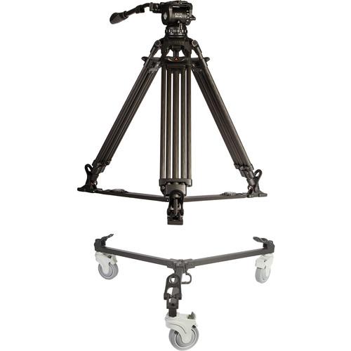 E-Image Two-Stage Carbon Fiber Tripod with GH10L Head & Tripod Dolly Kit