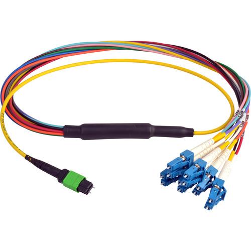 Camplex MTP Elite APC Male to 12 LC UPC Duplex External Yellow Single Mode Fiber Breakout Cable