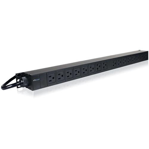iStarUSA Vertical Style Power Distribution Unit with 12x NEMA 5-15R 4x NEMA 5-15 20R Outlets and 12