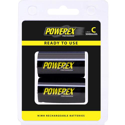 Powerex Precharged Rechargeable C Cell NiMH