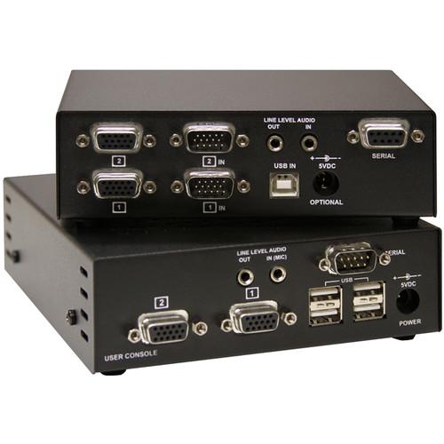 Rose Electronics CrystalView Plus Dual-Access Dual-Head Video USB KVM over CATx Extender Kit with Skew Compensation