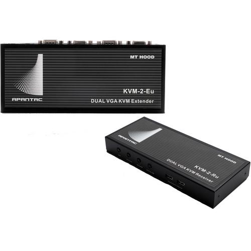 Apantac Dual-Head VGA USB over CATx KVM-2-Eu Extender & KVM-2-Ru Receiver Set
