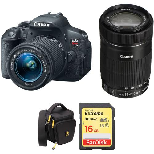 Canon EOS Rebel T5i DSLR Camera with 18-55mm and 55-250mm Lenses Kit