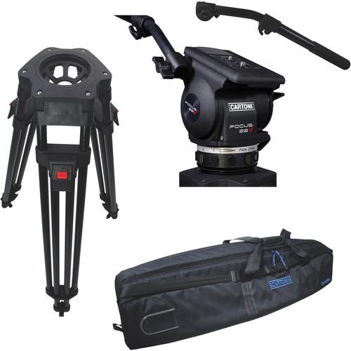Cartoni Focus 22 Fluid Head with H601 Tripod Legs, Mid-Spreader and 2nd Pan Bar