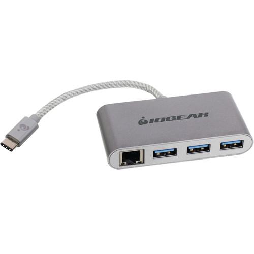 IOGEAR Gigalinq USB Type-C to USB Type-A Hub with Ethernet Adapter