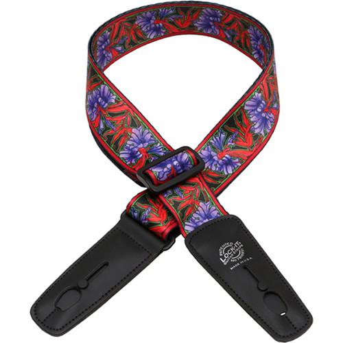 Lock-It 2" Bob Masse Series Purple Flowers Guitar Strap