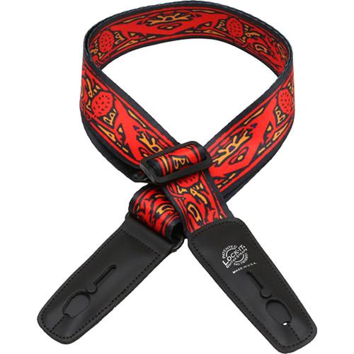 Lock-It 2" Bob Masse Series Red Thistles Guitar Strap