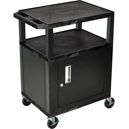 Luxor 34" A V Cart with 2 Shelves and Cabinet