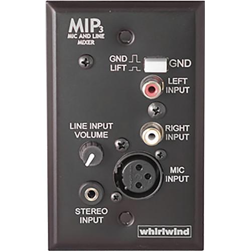 Whirlwind MIP3 One-Gang Passive Wall Plate Audio Mixer