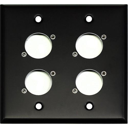 Whirlwind WP2B 4H 2-Gang Wall Plate Punched for 4 Whirlwind Switchcraft D3F Terminals