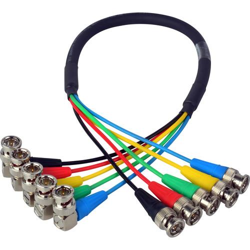 Laird Digital Cinema 5-Channel Right Angle 6G-2k 1080i HD-SDI Video Monitoring Output Cable for AJA CION Camera
