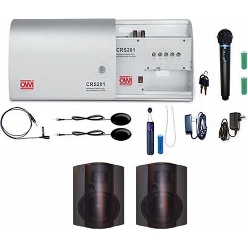 OWI Inc. CRS201-HP-6278B2 Infrared Wireless Microphone System with 2x P6278 6" Speakers