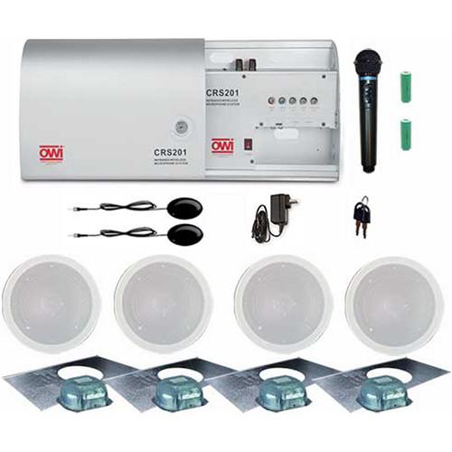 OWI Inc. Infrared Wireless Microphone System with One Handheld Mic and Four IC6 In-Ceiling Speakers