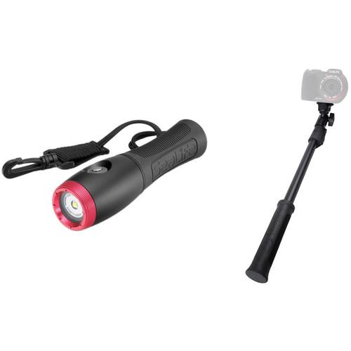 SeaLife Sea Dragon Mini 650 Flood LED Dive Light and AquaPod Mini Monopod Kit