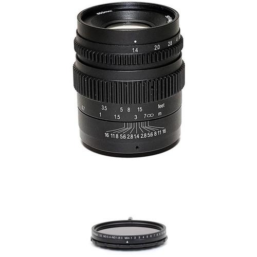 SLR Magic 35mm T1.4 Mark II Lens with Fuji X Mount and 52mm Variable ND Kit