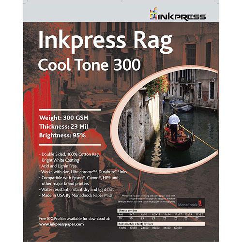 Inkpress Media Picture Rag Cool Tone Paper for Inkjet - 13" Wide Roll - 50