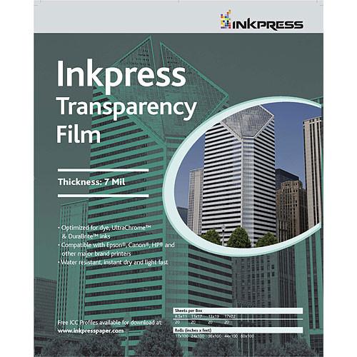 Inkpress Media Transparency Film for Inkjet - 17" Wide Roll - 100