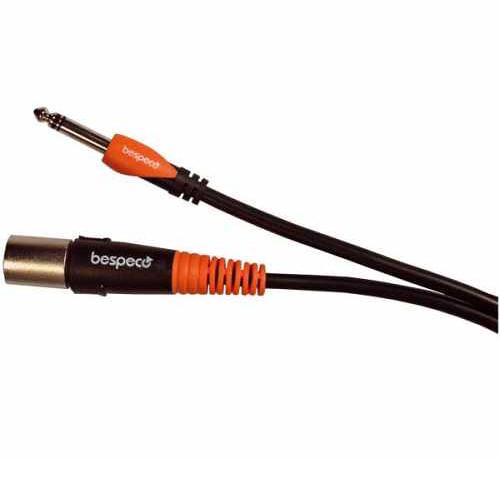 Bespeco XLR Male to 1 4" Stereo Jack Cable for Professional Active Speakers