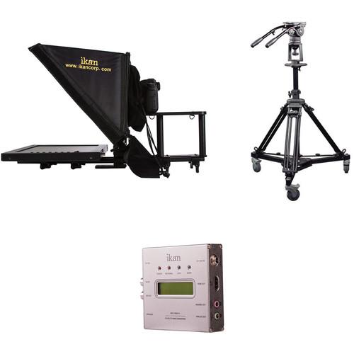 ikan 15" Teleprompter and SDI to HDMI Converter with Pneumatic Pedestal System for Cameras Weighing up to 18 Pounds