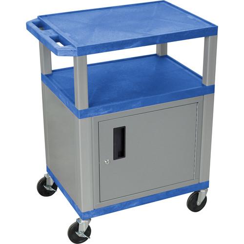 Luxor 34" A V Cart with 3 Shelves, 3-Outlet Electrical Assembly and Cabinet