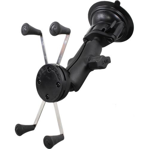 RAM MOUNTS Twist Lock Suction Cup Mount with Universal X-Grip IV Holder for Large Phones Phablets