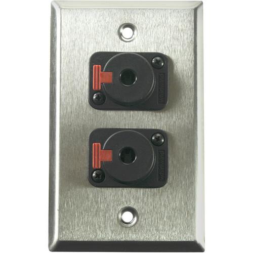 Whirlwind WP1 2QW 1-Gang Wall Plate with 2 Whirlwind WCQF 1 4" Terminals