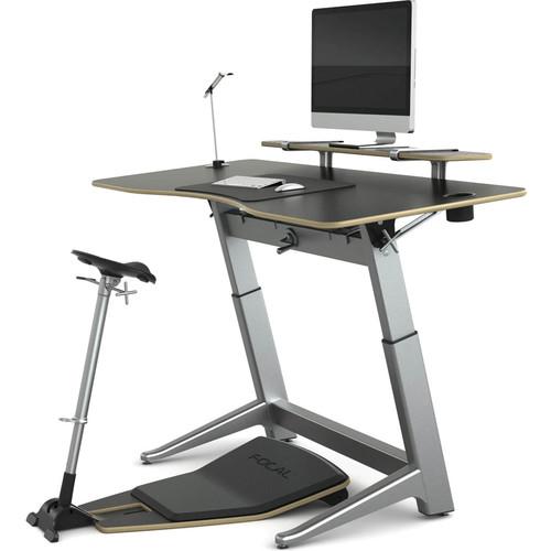 Focal Upright Furniture Locus Bundle Pro with Matte Black Desk Seat, Anti-Fatigue Mat & Accessories