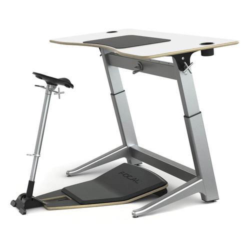 Focal Upright Furniture Locus Bundle with Glacier White Desk Seat, and Anti-Fatigue Mat