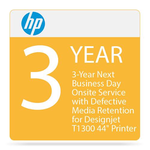 HP 3-Year Next Business Day Onsite Service with Defective Media Retention for Designjet T1300 44" Printer