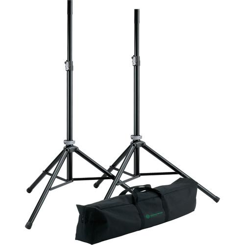 K&M Two Speaker Stands & Carrying Bag Set