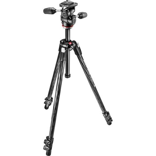 Manfrotto MK290XTC3-3WUS 290 Xtra Carbon Fiber Tripod with 804 3-Way Pan Tilt Head