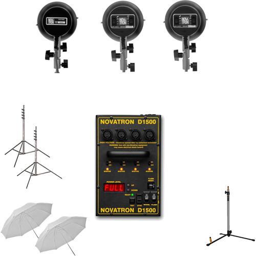 Novatron D1500 3-Light Flash Head Kit