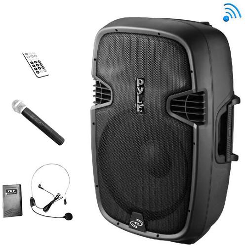 Pyle Pro PPHP109WMU 10" 2-Way 1000W Bluetooth-Enabled PA Loudspeaker System with Wireless Handheld & Headset Microphones