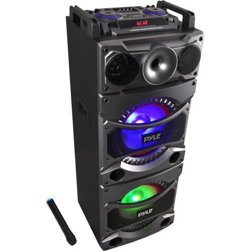Pyle Pro PSUFM1038BT - 2400W Bluetooth Portable Karaoke System with DJ Lights and Top-Panel Controls