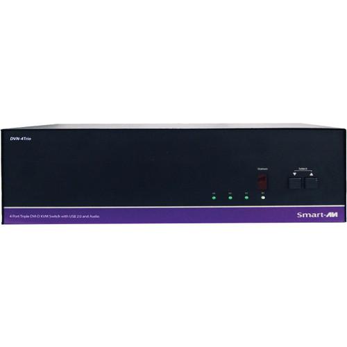 Smart-AVI DVN-4Trio 4-Port Dual Display DVI-D KVM Switch with USB 2.0 Sharing