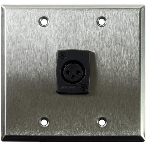 Whirlwind WP2 1FW 2-Gang Wall Plate with 1 Whirlwind WC3F Female XLR Terminal