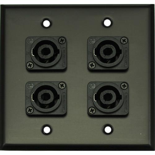Whirlwind WP2B 4NL4 2-Gang Wall Plate with 4 Neutrik NL4 Speakon Terminals