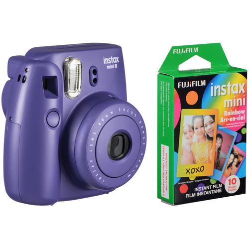 FUJIFILM instax mini 8 Instant Film Camera & Rainbow Instant Film Kit