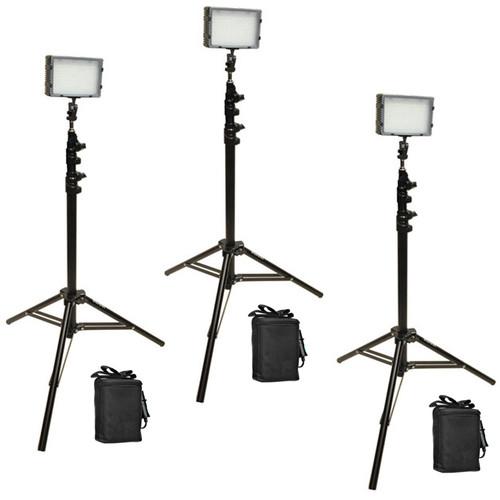 Bescor Field Pro FP-180K Bi-Color LED 3-Light Battery Kit