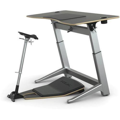 Focal Upright Furniture Locus Bundle with Matte Black Desk Seat, and Anti-Fatigue Mat