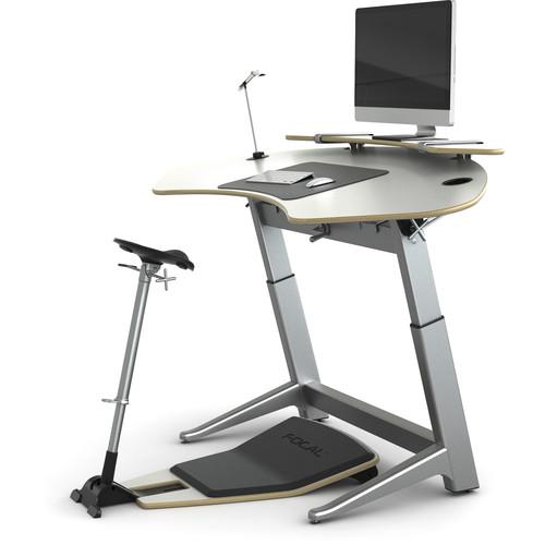 Focal Upright Furniture Sphere Bundle with Glacier White Desk Seat and Anti-Fatigue Mat