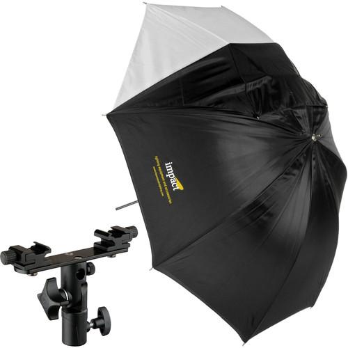 Impact Twin Shoe Umbrella Bracket with Convertible White Umbrella