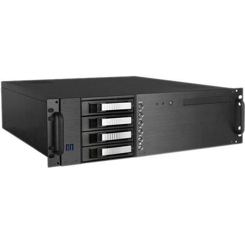 iStarUSA D-340HB-T 3 RU Compact 4 x 3.5" Bay Hotswap microATX Rackmount Chassis