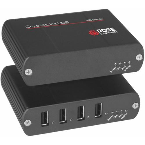 Rose Electronics CrystalLink USB 2.0 Extender Kit with 4 CAT5 Ports & Power Supply