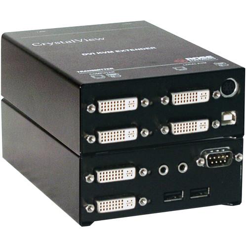 Rose Electronics CrystalView Dual-Head Video DVI & PS 2 Fiber Dual Access Digital Fiber KVM Extender Kit