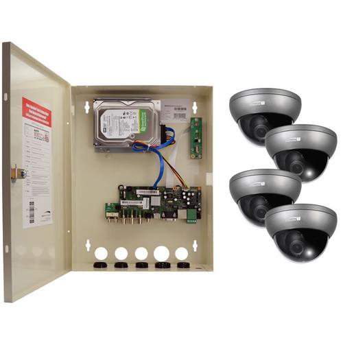 Speco Technologies 4-Channel HD-TVI Wall Mount DVR with 4 HD-TVI Outdoor Dome Cameras