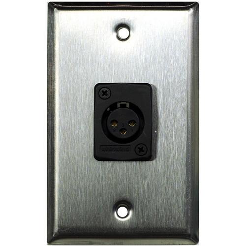 Whirlwind WP1 1FW 1-Gang Wall Plate with 1 Whirlwind WC3F Female XLR Terminal