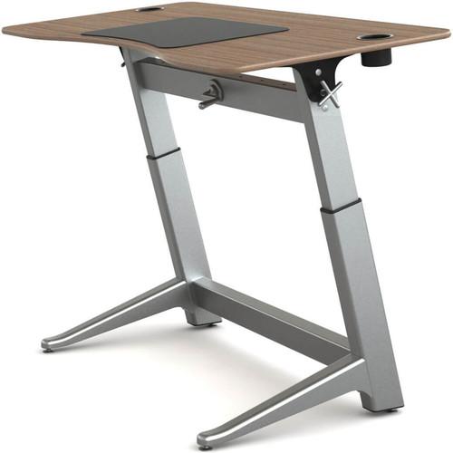 Focal Upright Furniture Locus Standing Desk with Black Walnut Veneer Top